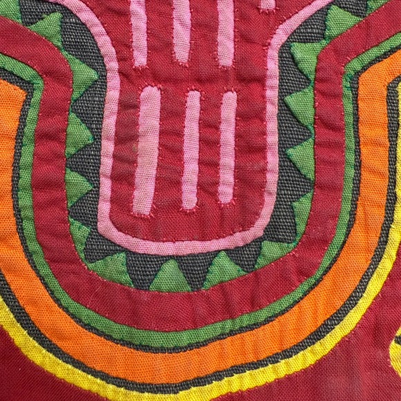 Mola Art Kuna Panama Hand Stitched Applique Folk Art Expert Boho READ 13 x 16 - Picture 4 of 11